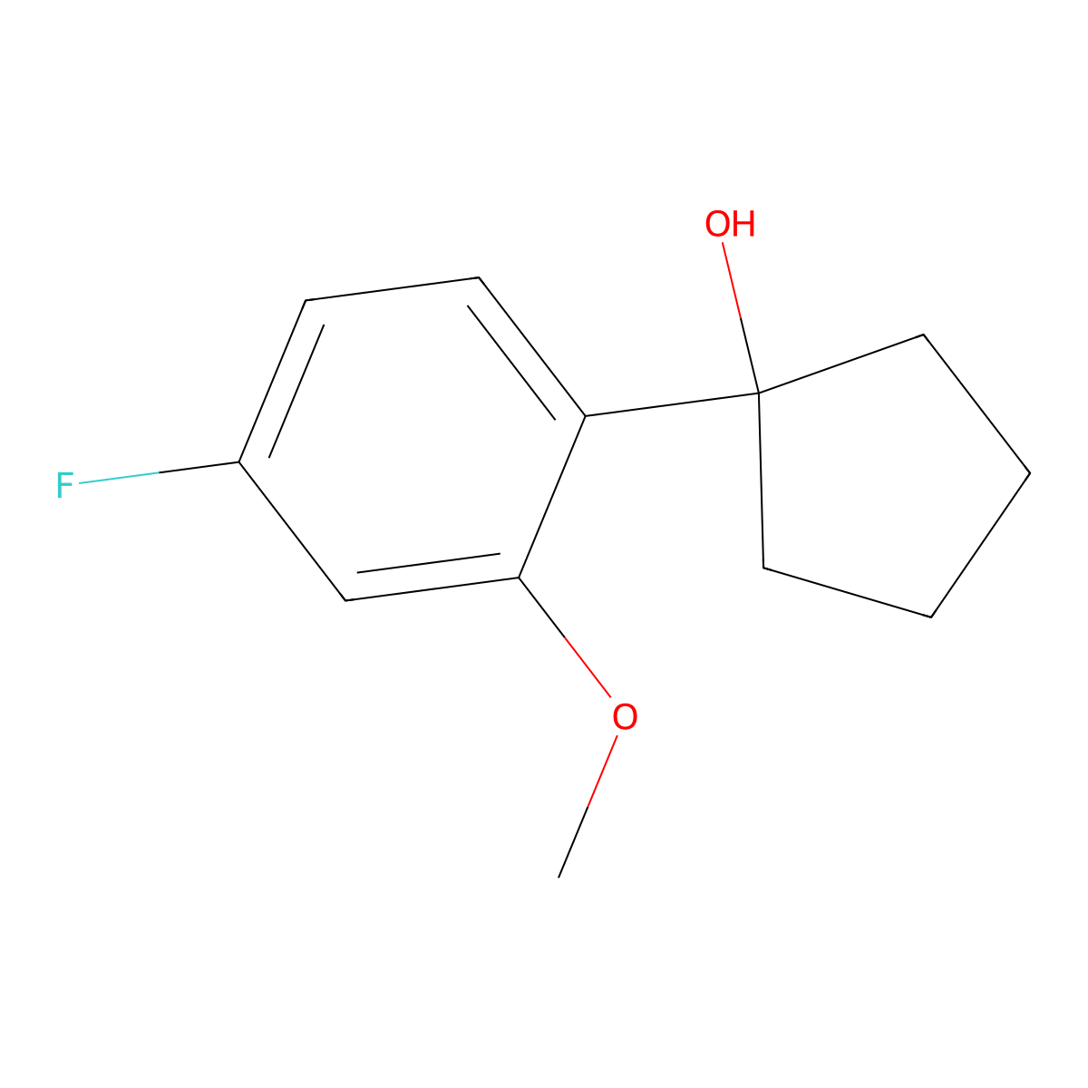 1-(4-Fluoro-2-methoxyphenyl)cyclopentan-1-ol molecular structure, CAS 2918946-14-0