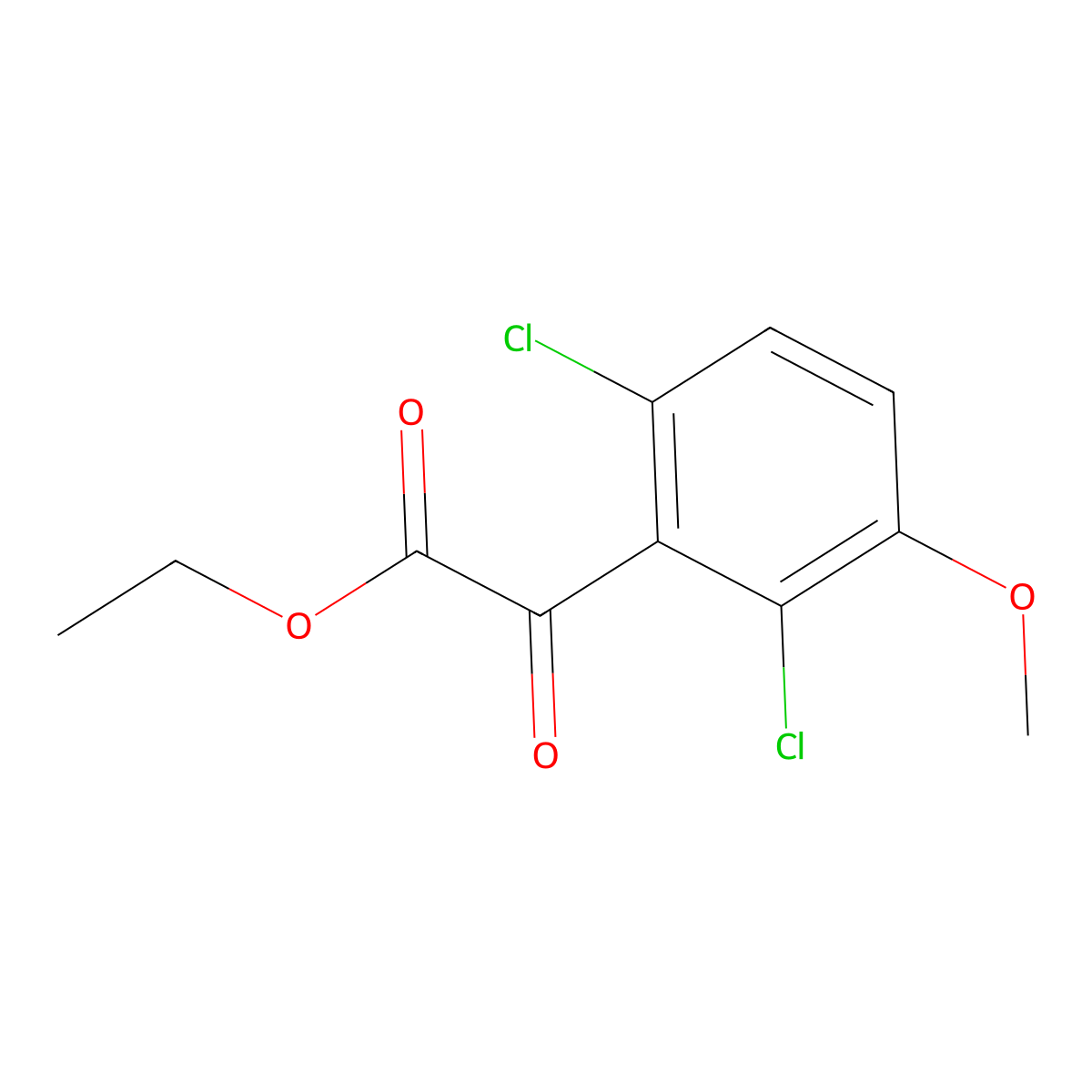 Ethyl 2-(2,6-dichloro-3-methoxyphenyl)-2-oxoacetate molecular structure, CAS 2918946-16-2