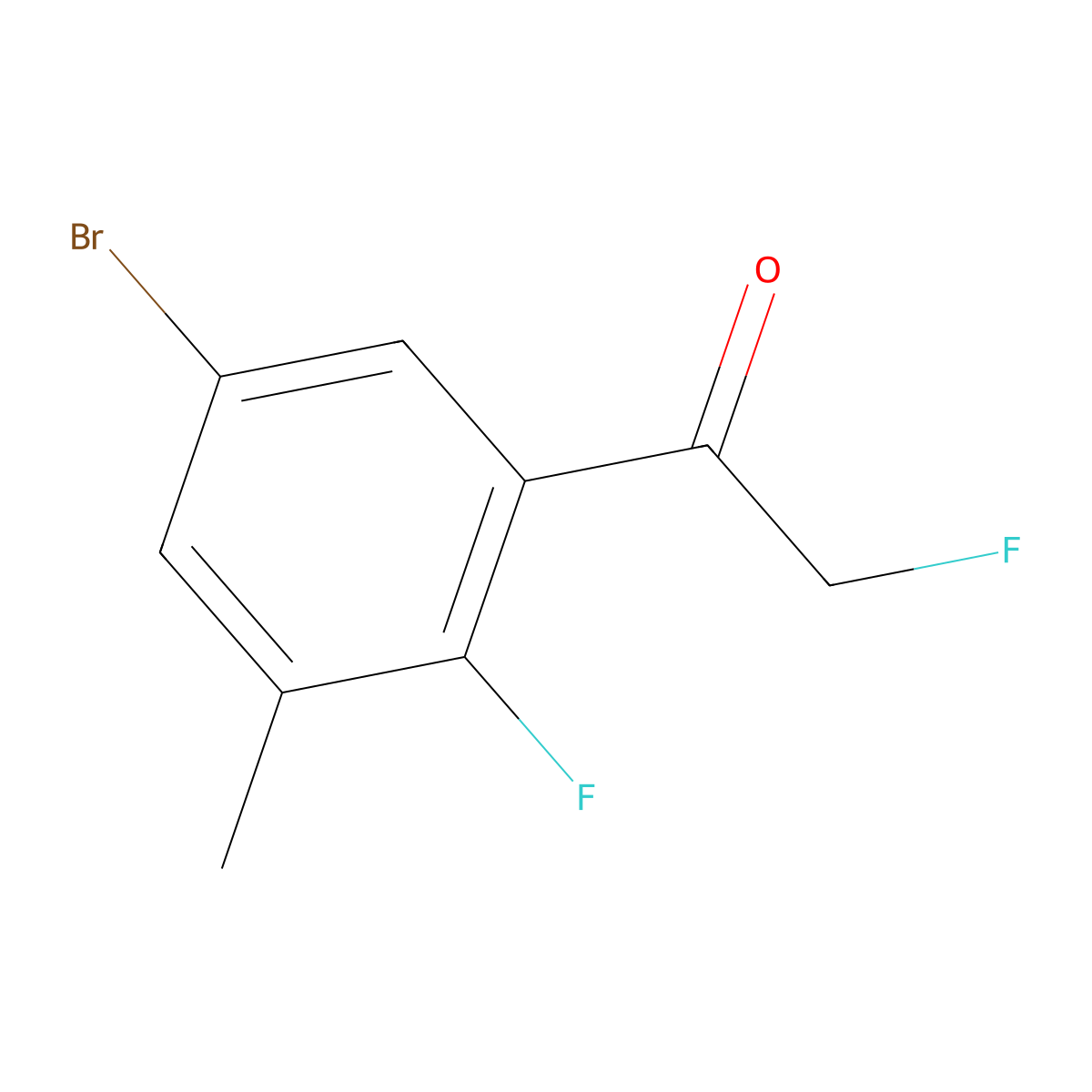 1-(5-Bromo-2-fluoro-3-methylphenyl)-2-fluoroethanone molecular structure, CAS 2918946-46-8