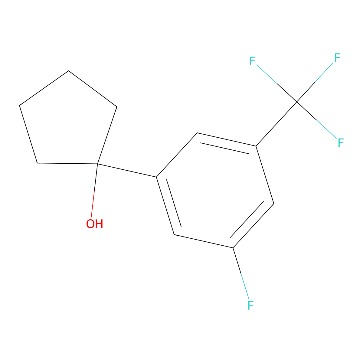 1-(3-Fluoro-5-(trifluoromethyl)phenyl)cyclopentanol molecular structure, CAS 2918946-79-7