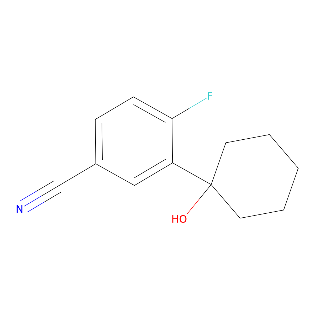 4-Fluoro-3-(1-hydroxycyclohexyl)benZonitrile molecular structure, CAS 2918946-85-5