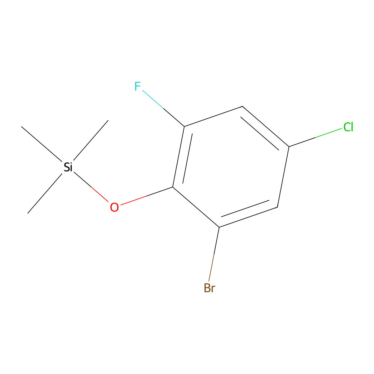 (2-Bromo-4-chloro-6-fluorophenoxy)trimethylsilane molecular structure, CAS 2918946-89-9