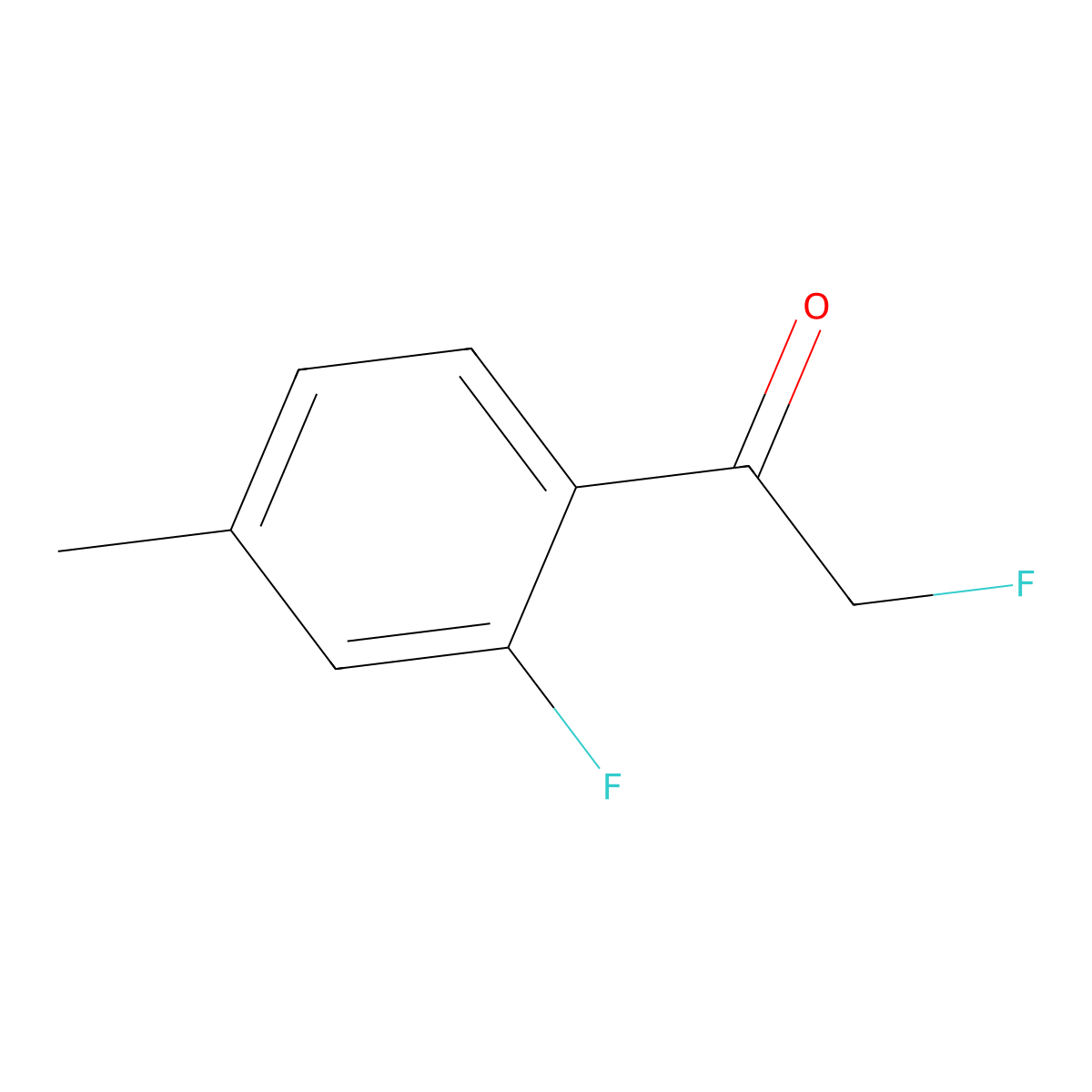 2-Fluoro-1-(2-fluoro-4-methylphenyl)ethanone molecular structure, CAS 2918946-96-8