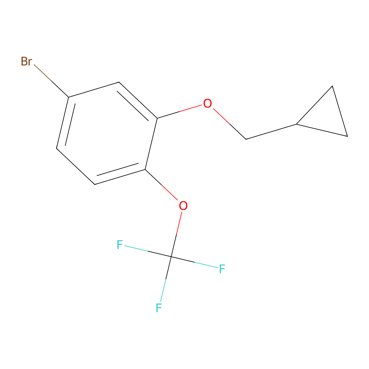 4-Bromo-2-(cyclopropylmethoxy)-1-(trifluoromethoxy)benZene molecular structure, CAS 2918947-11-0