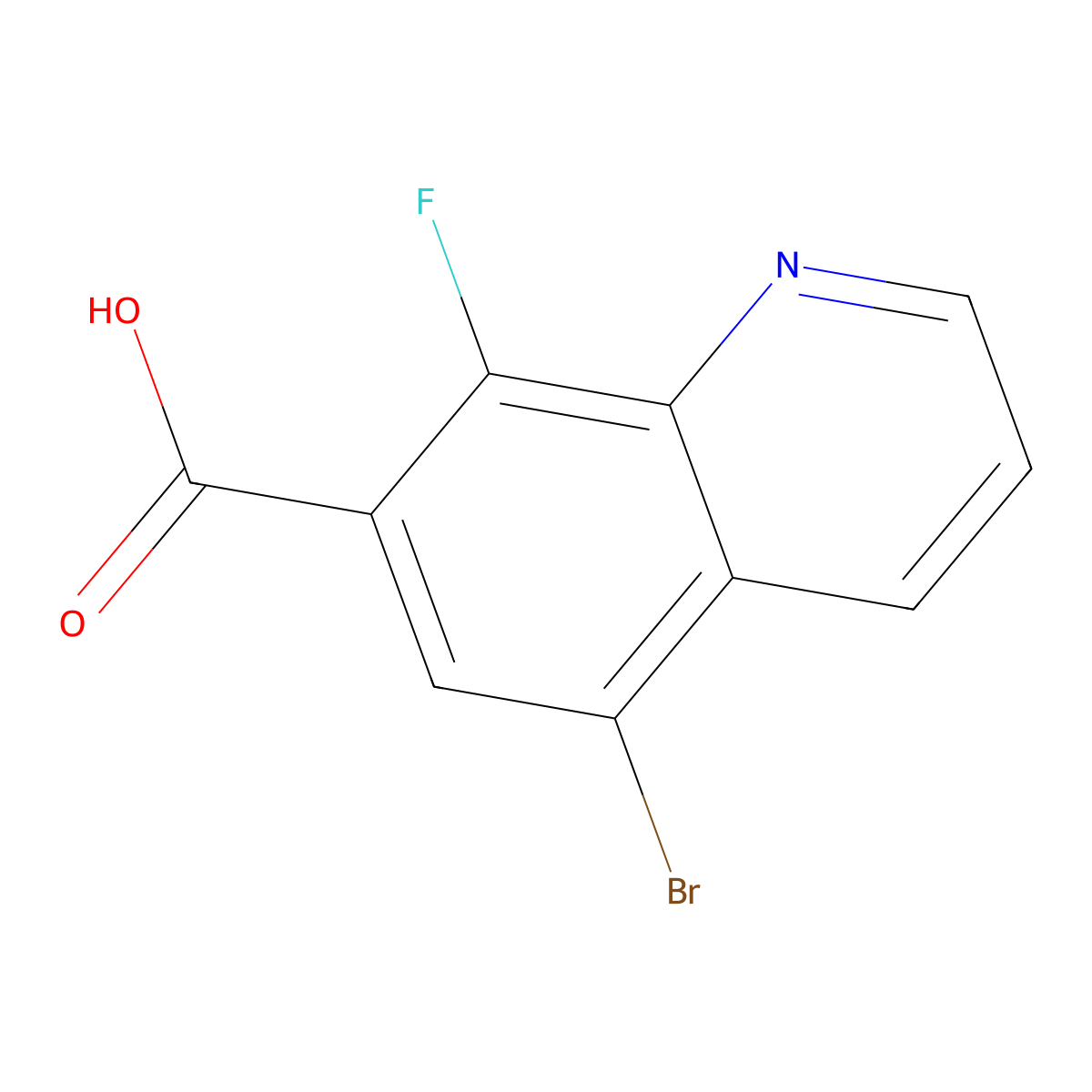 5-Bromo-8-fluoroquinoline-7-carboxylic acid molecular structure, CAS 2918947-35-8