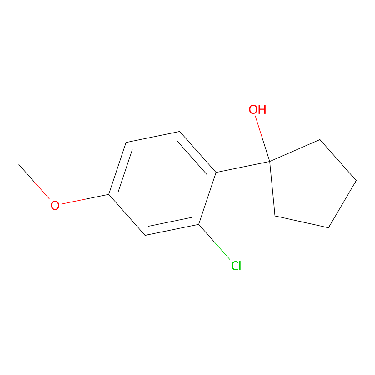 1-(2-Chloro-4-methoxyphenyl)cyclopentanol molecular structure, CAS 2918947-44-9