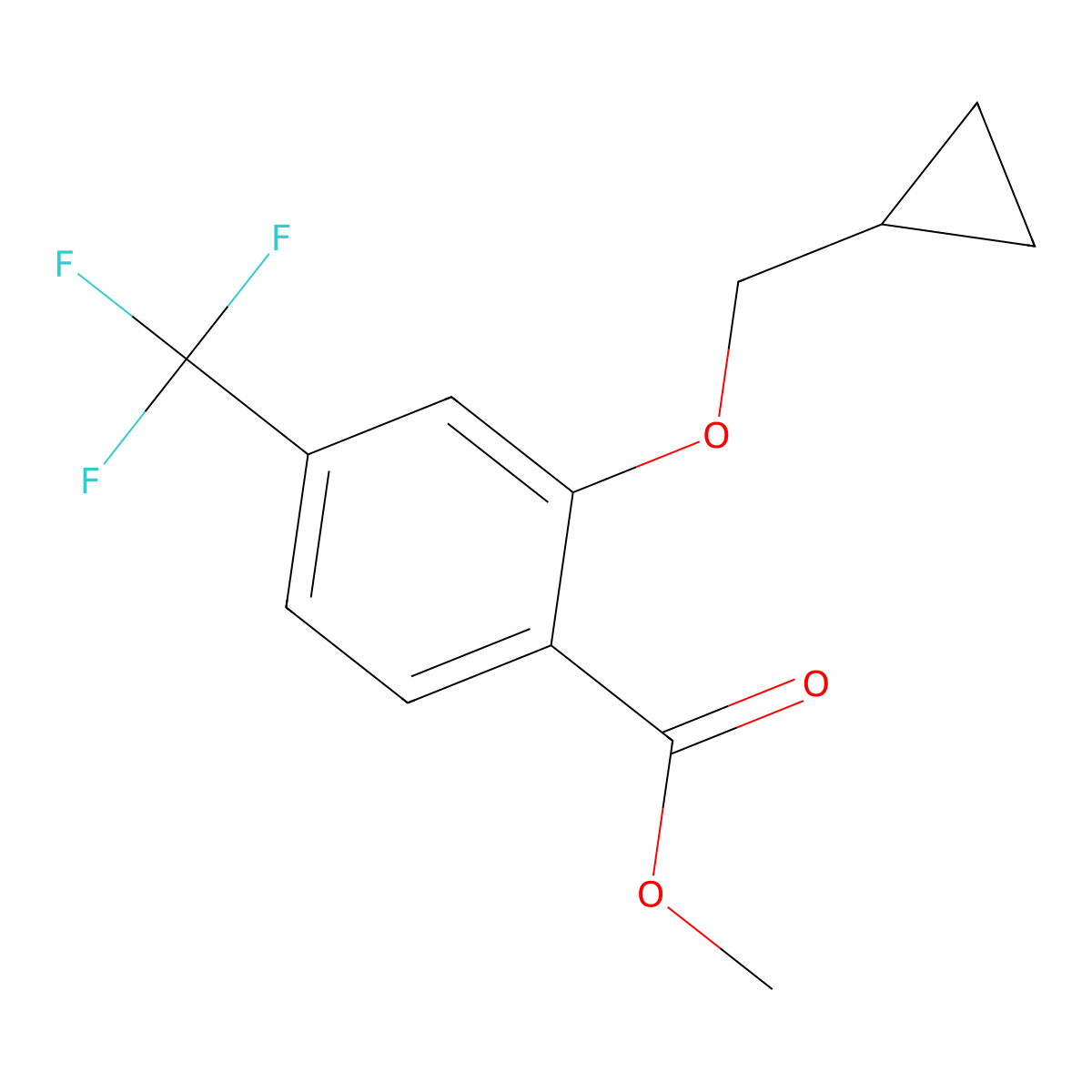 Methyl 2-(cyclopropylmethoxy)-4-(trifluoromethyl)benZoate molecular structure, CAS 2918947-54-1