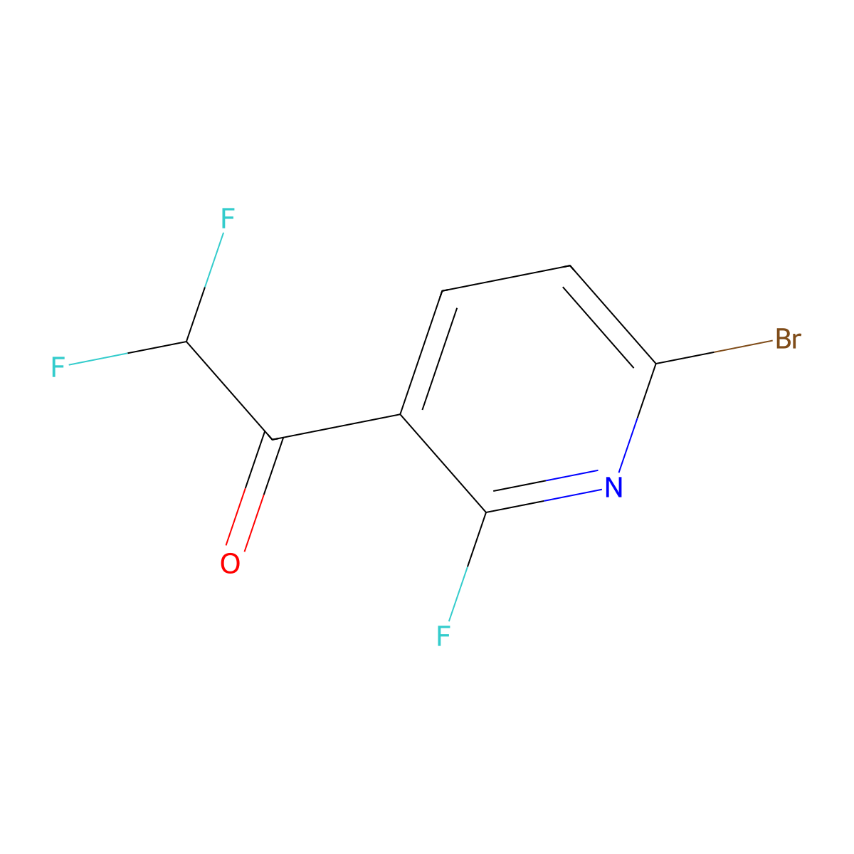 1-(6-Bromo-2-fluoropyridin-3-yl)-2,2-difluoroethanone molecular structure, CAS 2918947-78-9
