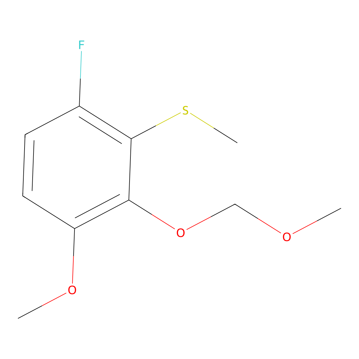 (6-Fluoro-3-methoxy-2-(methoxymethoxy)phenyl)(methyl)sulfane molecular structure, CAS 2918947-82-5