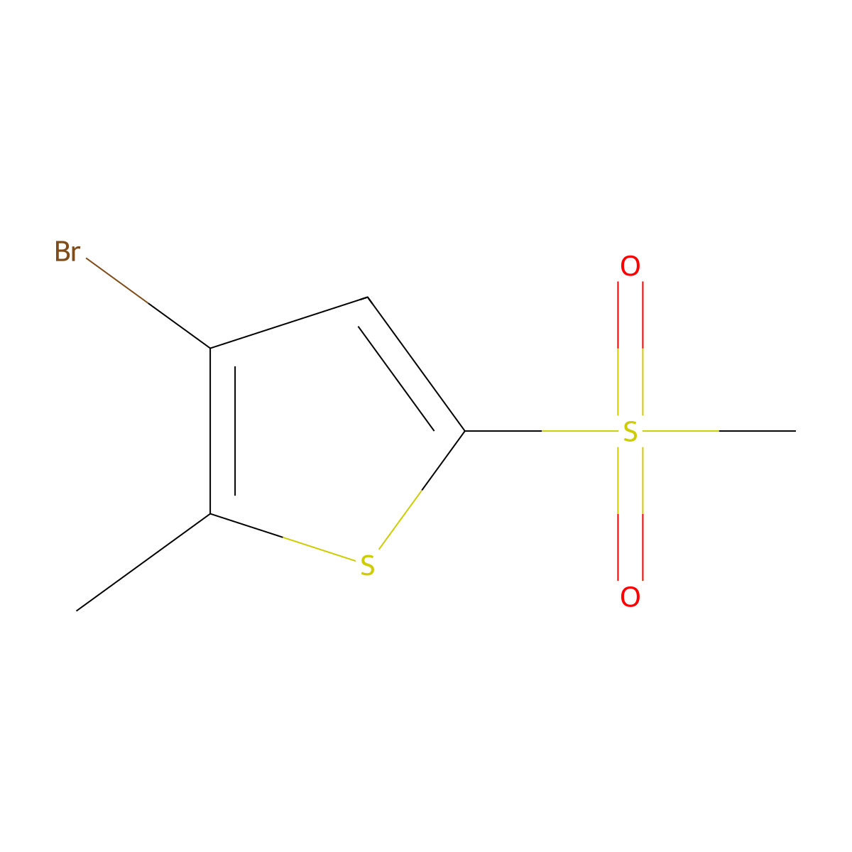 3-Bromo-2-methyl-5-(methylsulfonyl)thiophene molecular structure, CAS 2918948-02-2