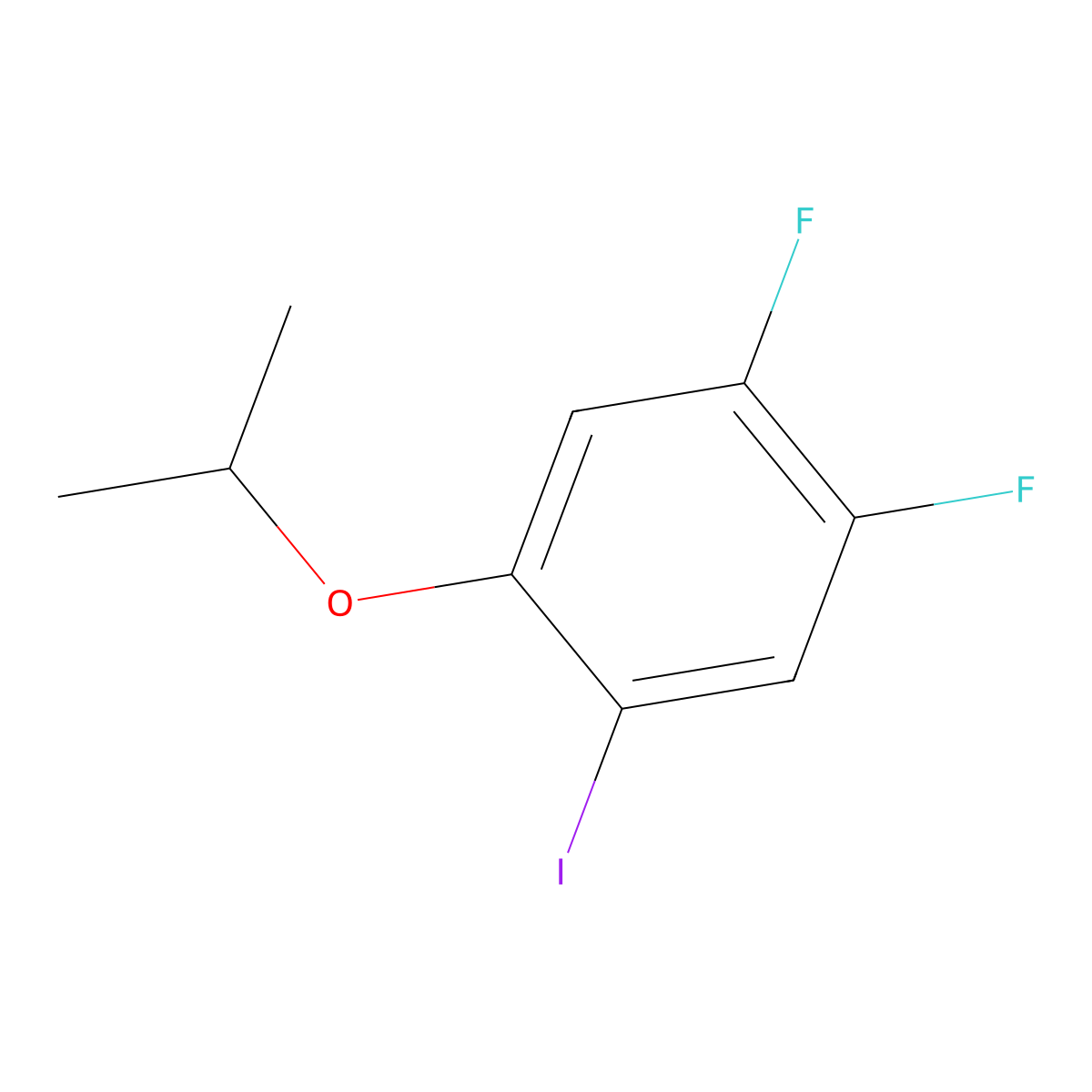 1,2-Difluoro-4-iodo-5-isopropoxybenzene molecular structure, CAS 2918948-18-0