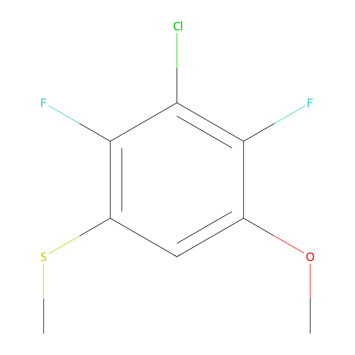 (3-Chloro-2,4-difluoro-5-methoxyphenyl)(methyl)sulfane molecular structure, CAS 2918948-35-1