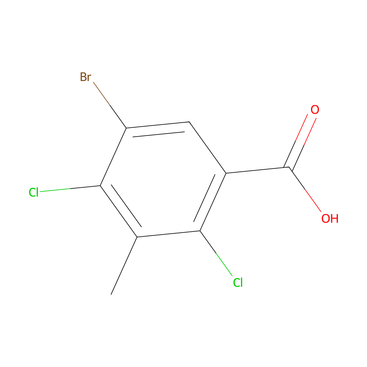 5-Bromo-2,4-dichloro-3-methylbenzoic acid molecular structure, CAS 2918948-68-0