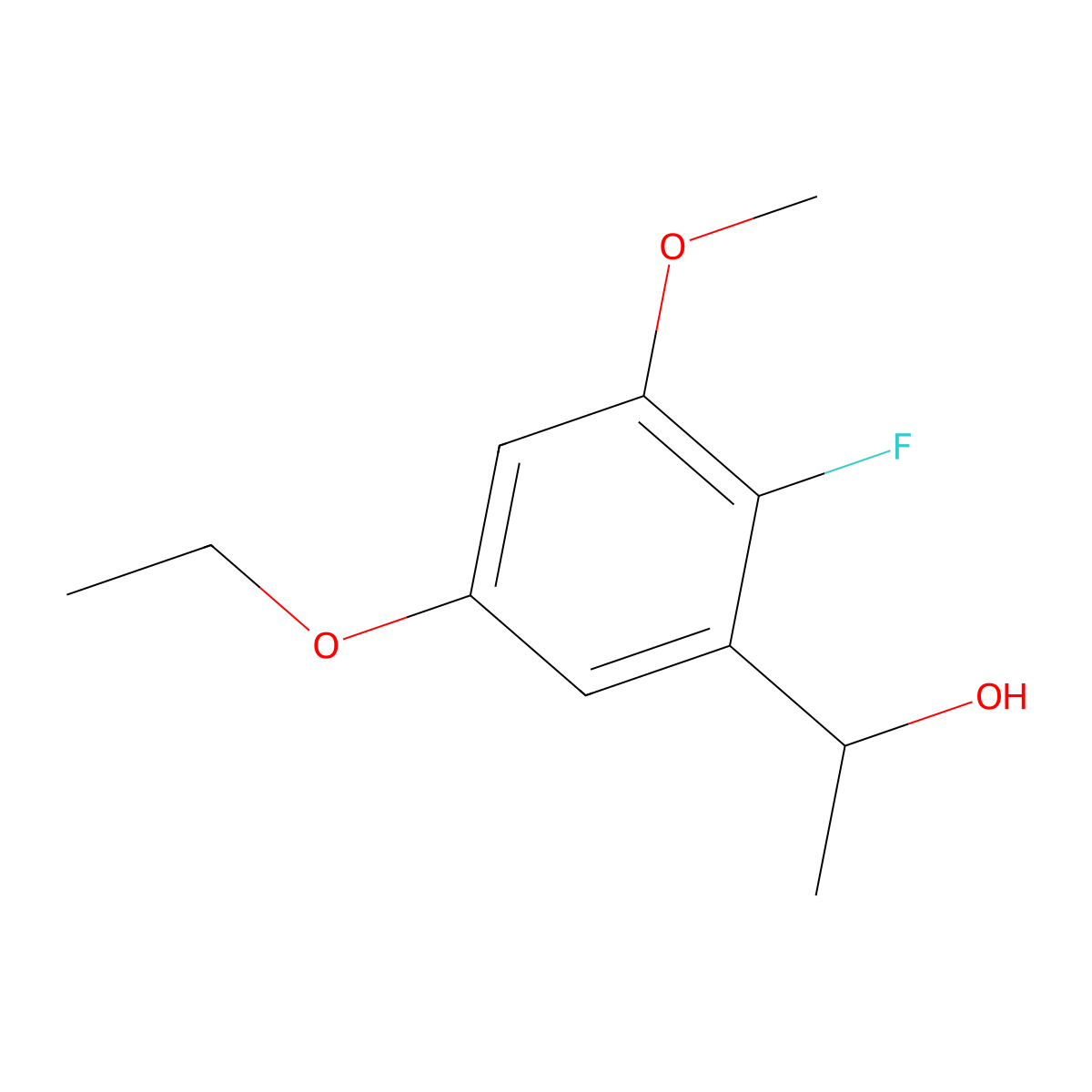 1-(5-Ethoxy-2-fluoro-3-methoxyphenyl)ethanol molecular structure, CAS 2918950-19-1