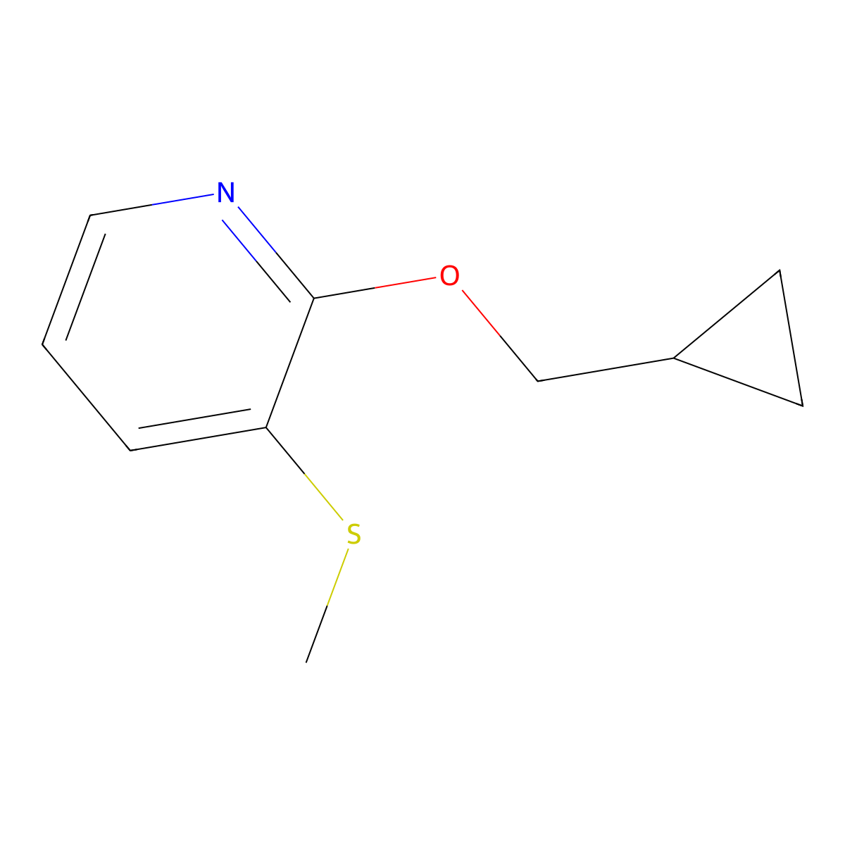 2-(Cyclopropylmethoxy)-3-(methylthio)pyridine molecular structure, CAS 2918950-49-7