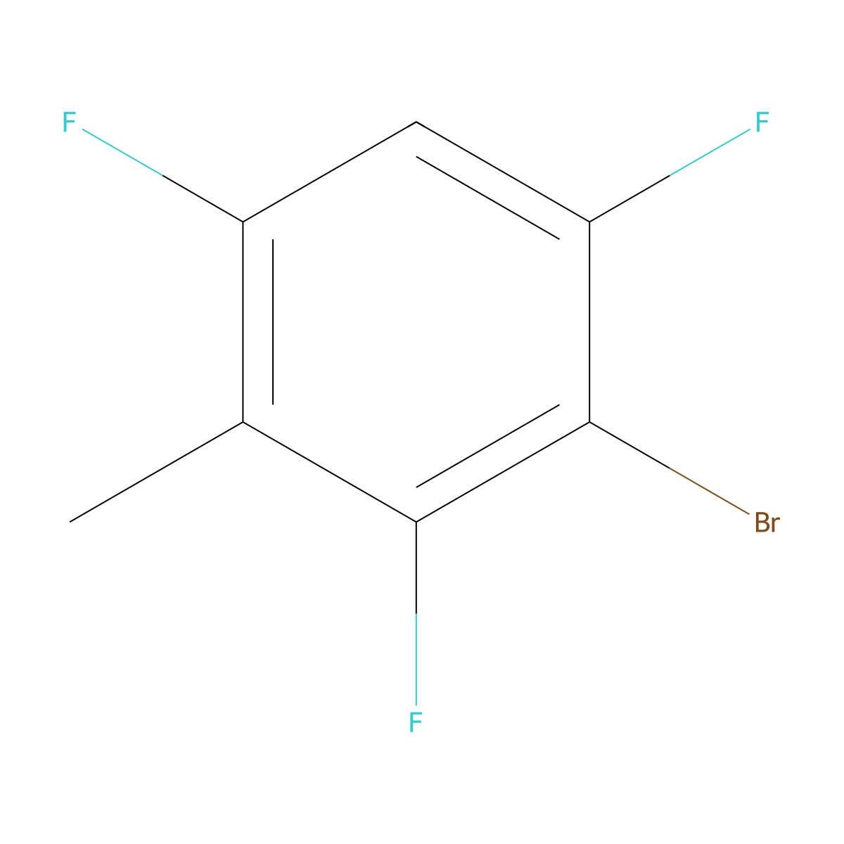 2-Bromo-1,3,5-trifluoro-4-methylbenzene molecular structure, CAS 2918950-52-2