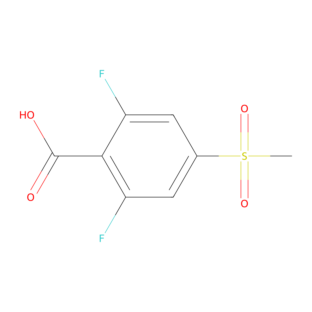 2,6-Difluoro-4-(methylsulfonyl)benzoic acid molecular structure, CAS 2918951-02-5