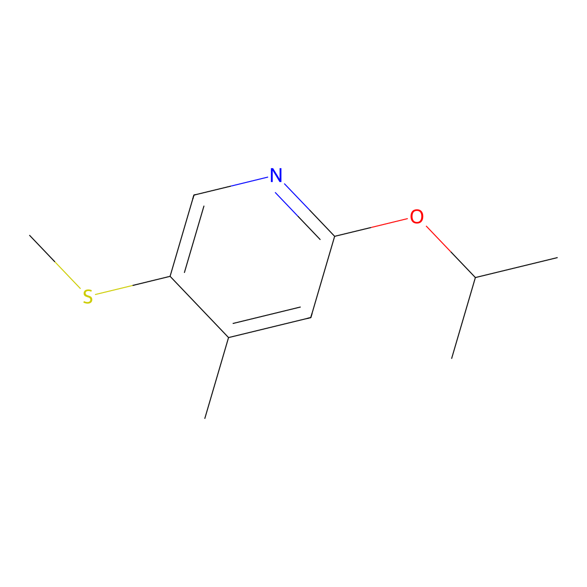 2-Isopropoxy-4-methyl-5-(methylthio)pyridine molecular structure, CAS 2918951-22-9