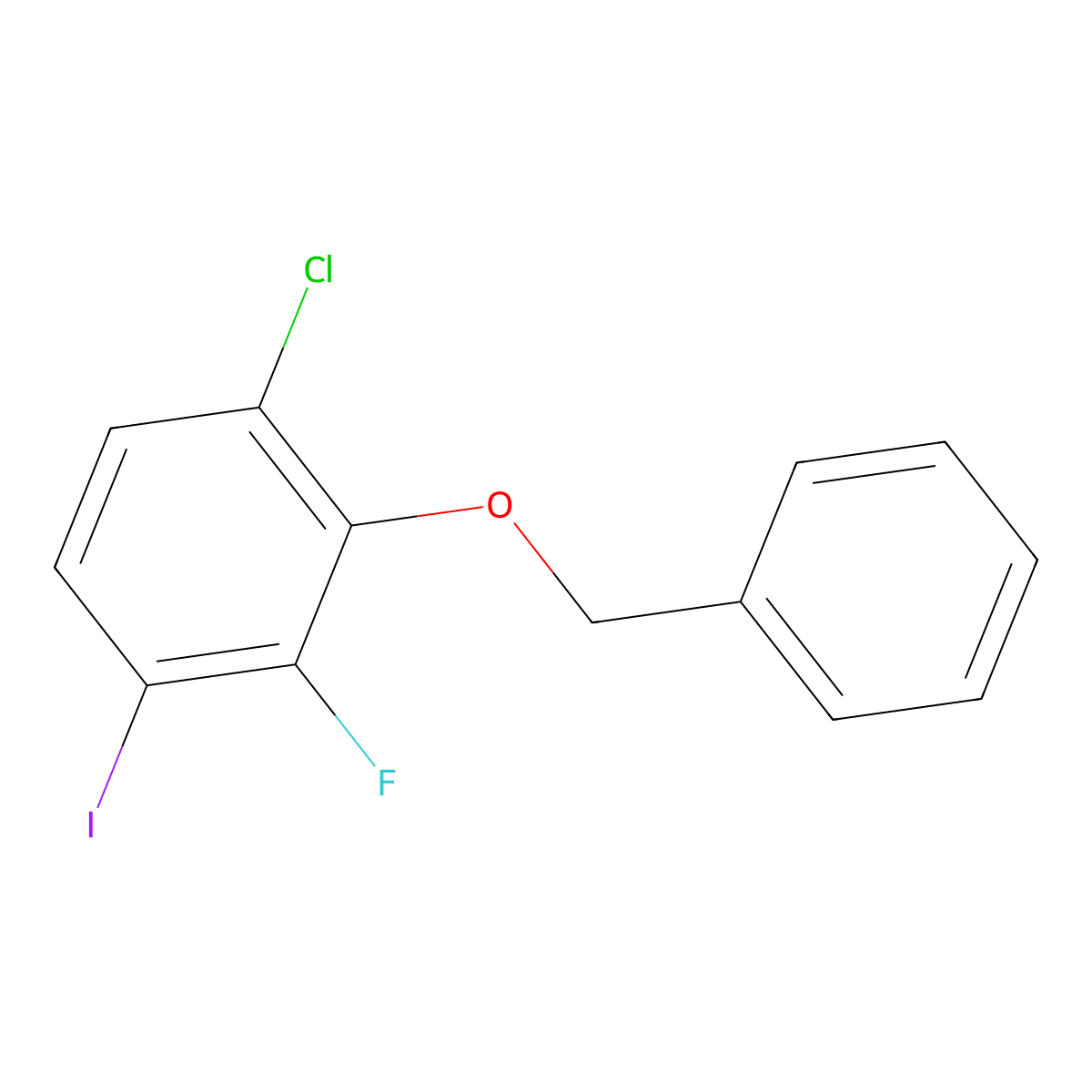 2-(Benzyloxy)-1-chloro-3-fluoro-4-iodobenzene molecular structure, CAS 2918951-35-4