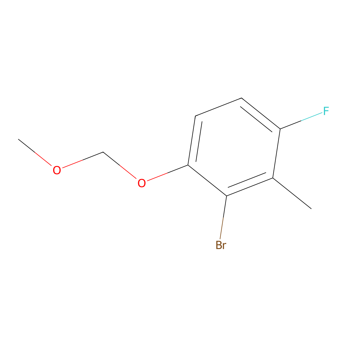 2-Bromo-4-fluoro-1-(methoxymethoxy)-3-methylbenZene molecular structure, CAS 2918951-49-0