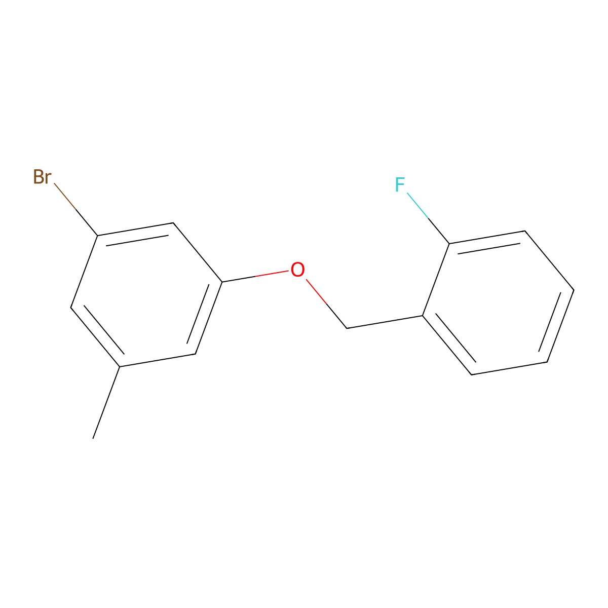 1-Bromo-3-((2-fluorobenzyl)oxy)-5-methylbenzene molecular structure, CAS 2918951-50-3