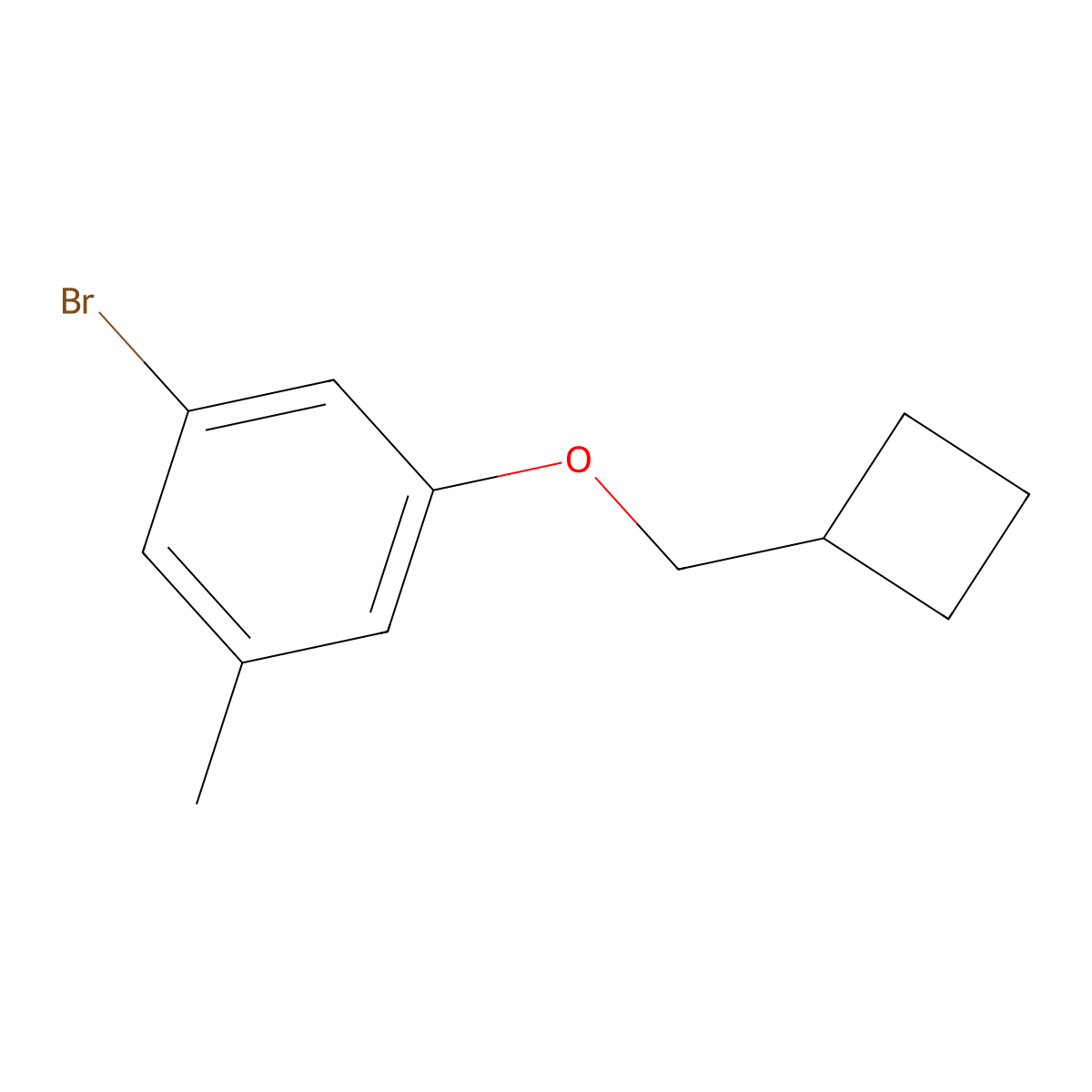1-Bromo-3-(cyclobutylmethoxy)-5-methylbenzene molecular structure, CAS 2918951-60-5