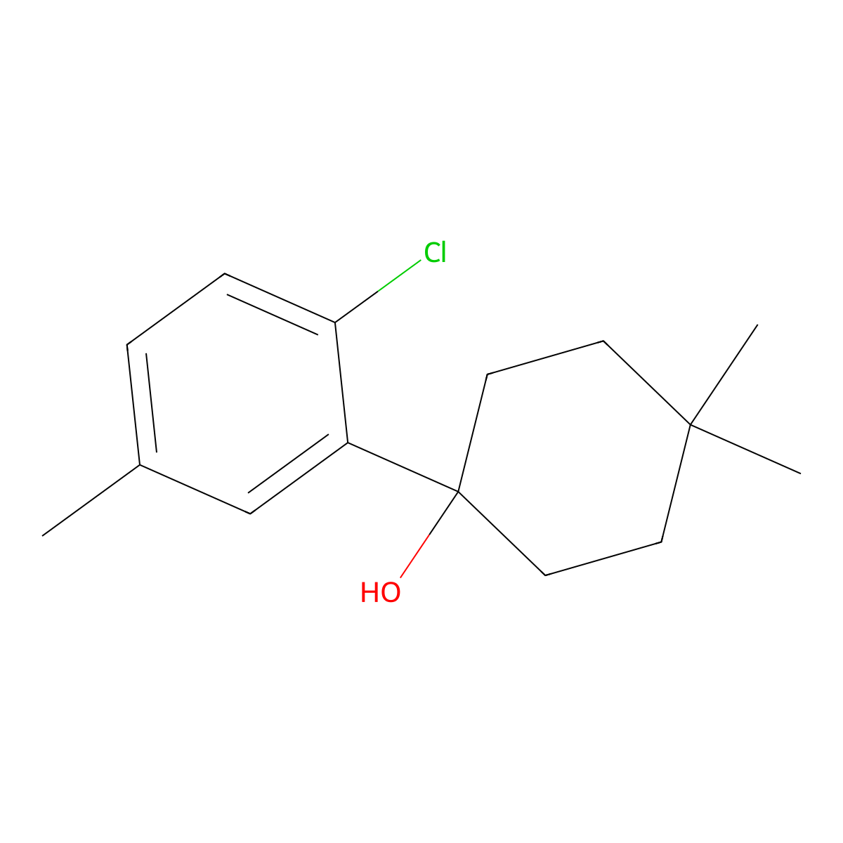 1-(2-Chloro-5-methylphenyl)-4,4-dimethylcyclohexanol molecular structure, CAS 2918951-86-5