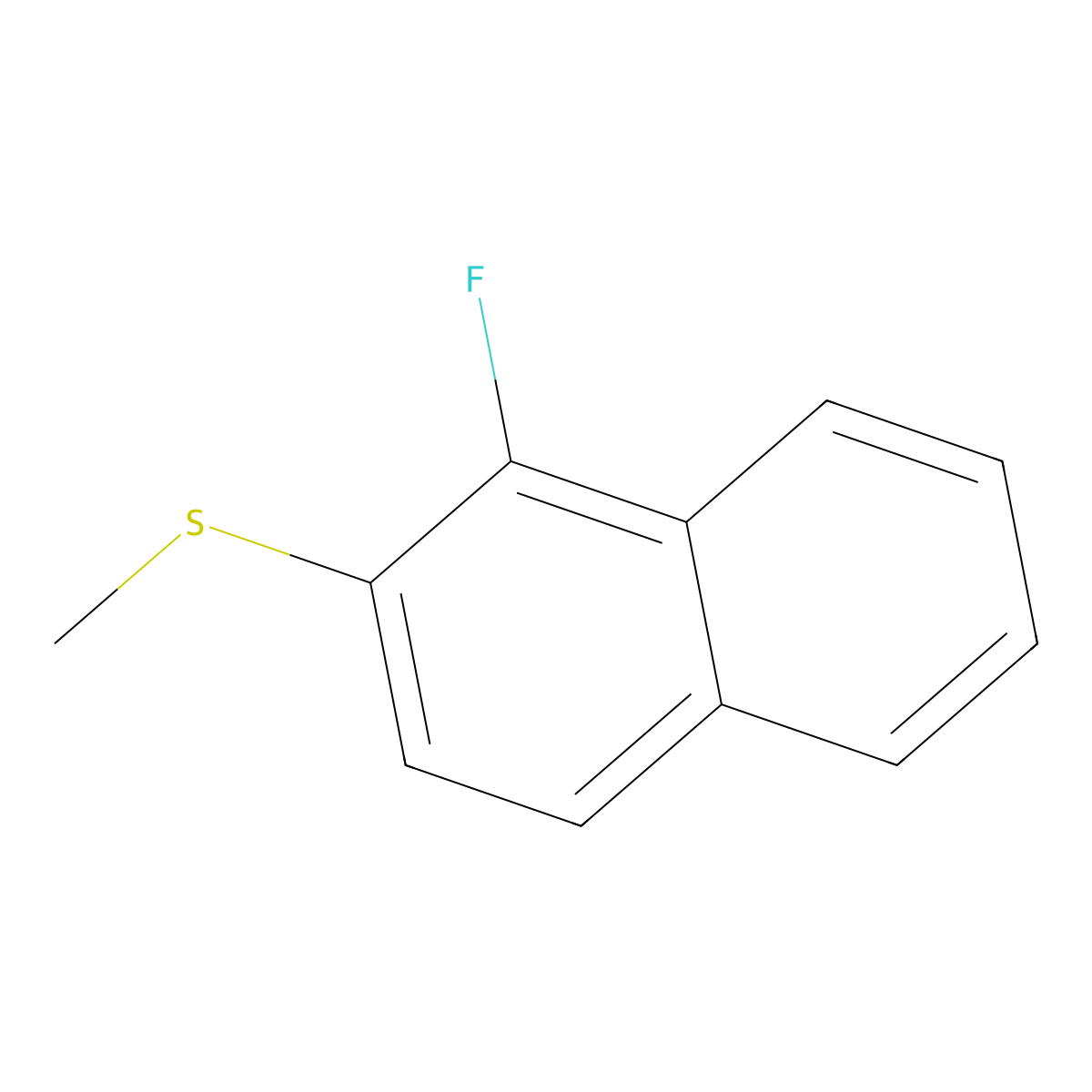 (1-Fluoronaphthalen-2-yl)(methyl)sulfane molecular structure, CAS 2918952-00-6