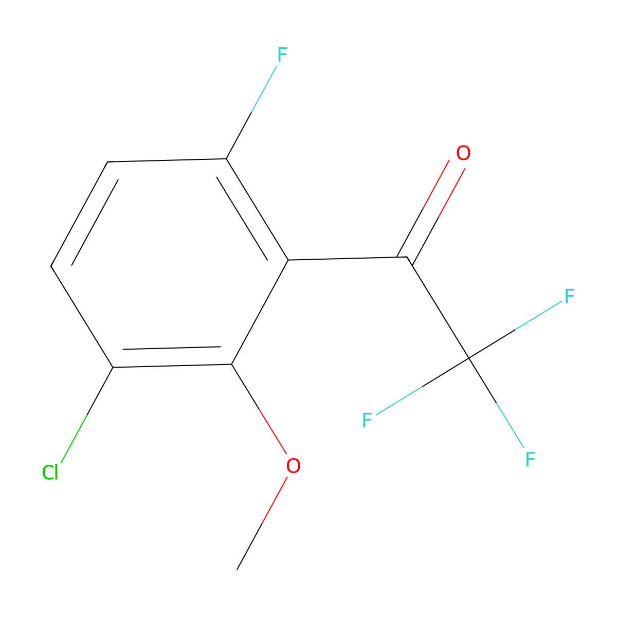 1-(3-Chloro-6-fluoro-2-methoxyphenyl)-2,2,2-trifluoroethanone molecular structure, CAS 2918952-68-6