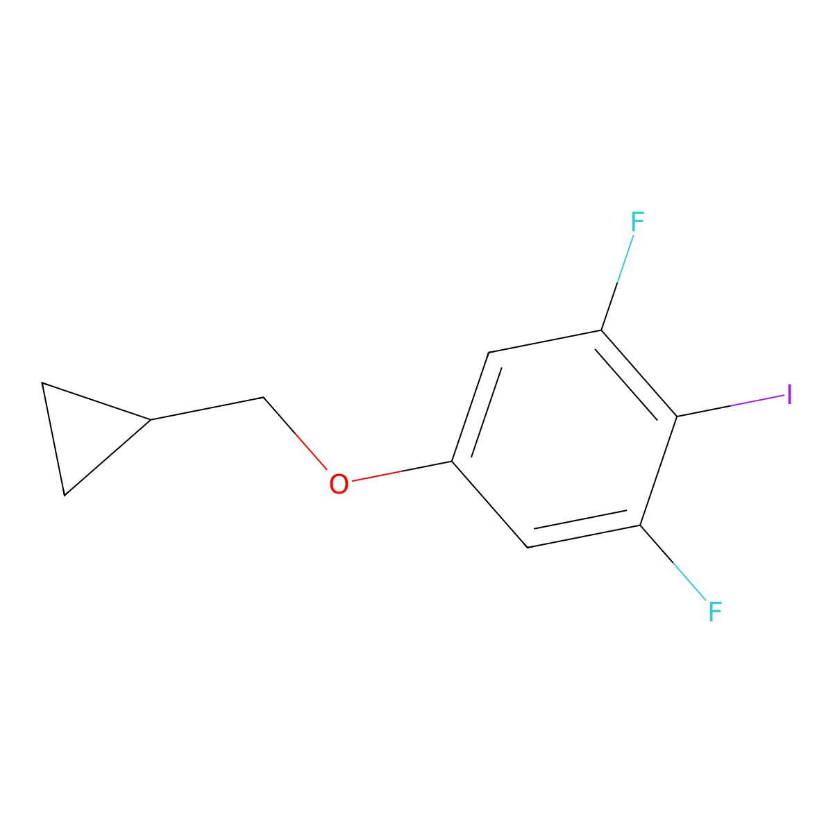 5-(Cyclopropylmethoxy)-1,3-difluoro-2-iodobenzene molecular structure, CAS 2918952-83-5