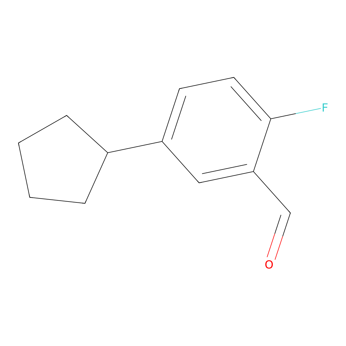 5-Cyclopentyl-2-fluorobenZaldehyde molecular structure, CAS 2918952-95-9