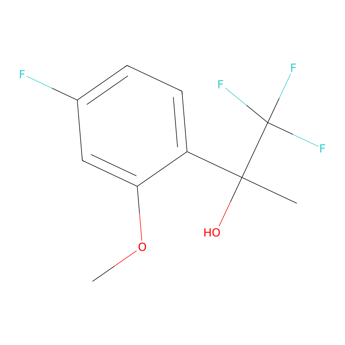 1,1,1-Trifluoro-2-(4-fluoro-2-methoxyphenyl)propan-2-ol molecular structure, CAS 2918953-04-3