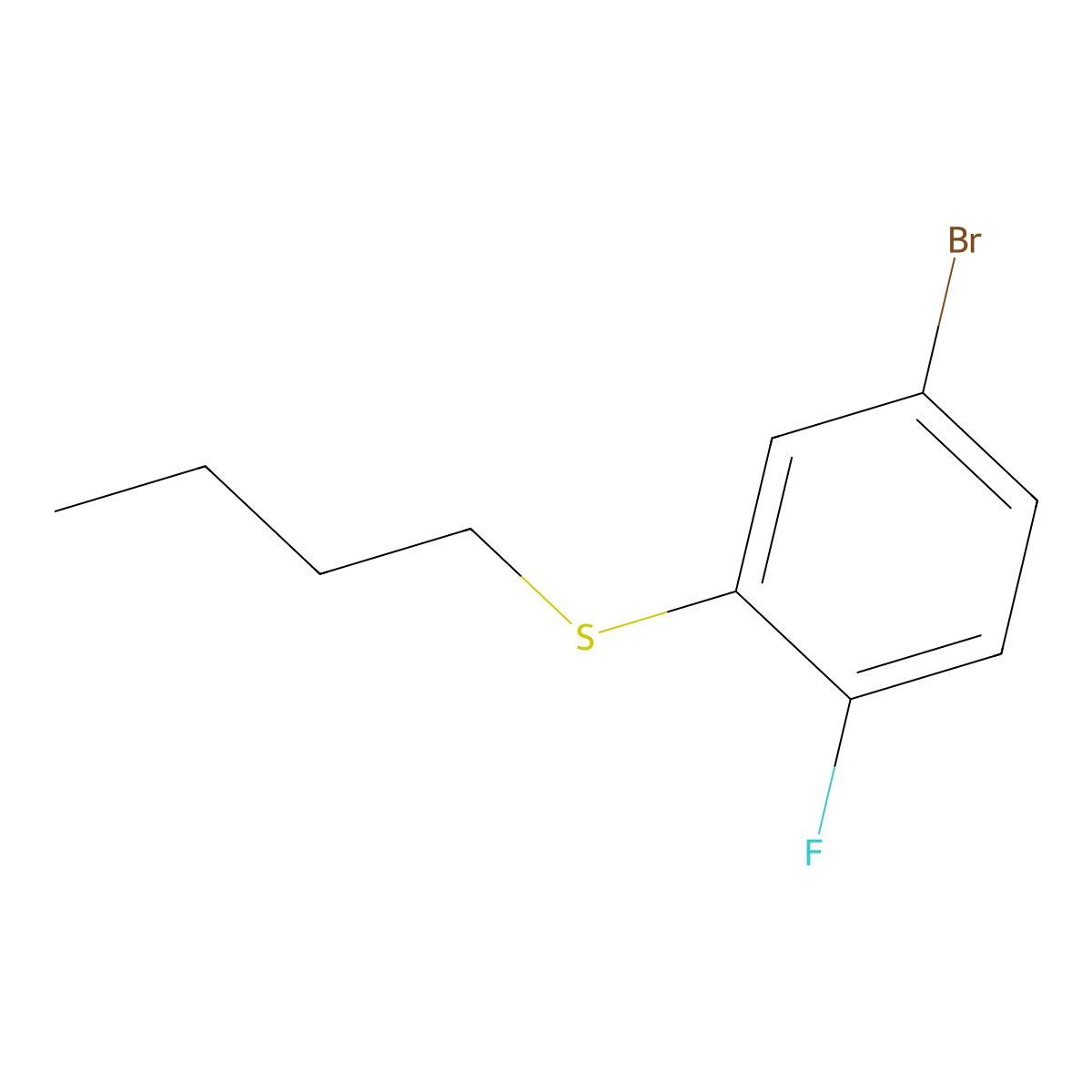 (5-Bromo-2-fluorophenyl)(butyl)sulfane molecular structure, CAS 2918953-15-6
