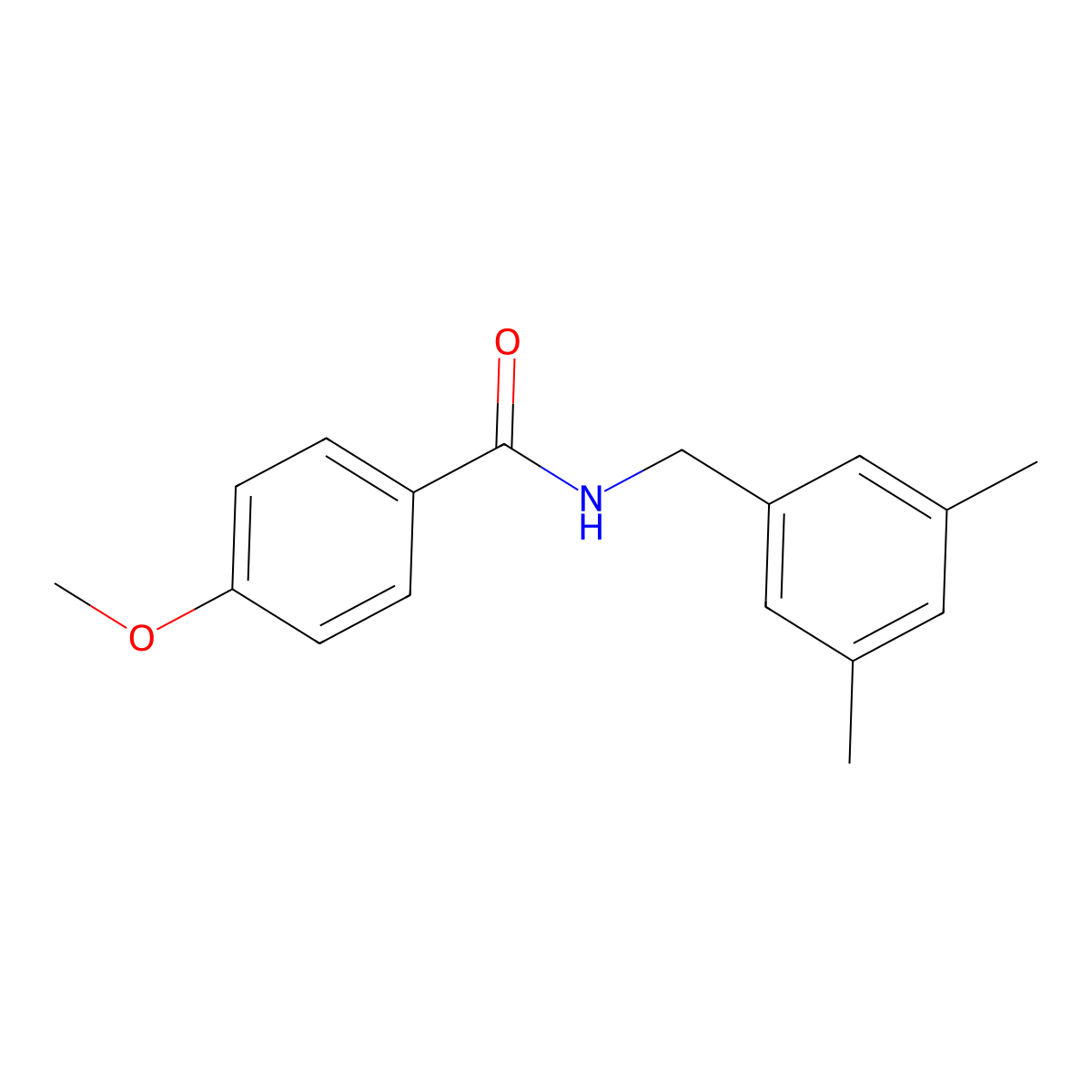 N-(3,5-dimethylbenzyl)-4-methoxybenzamide molecular structure, CAS 2918953-24-7
