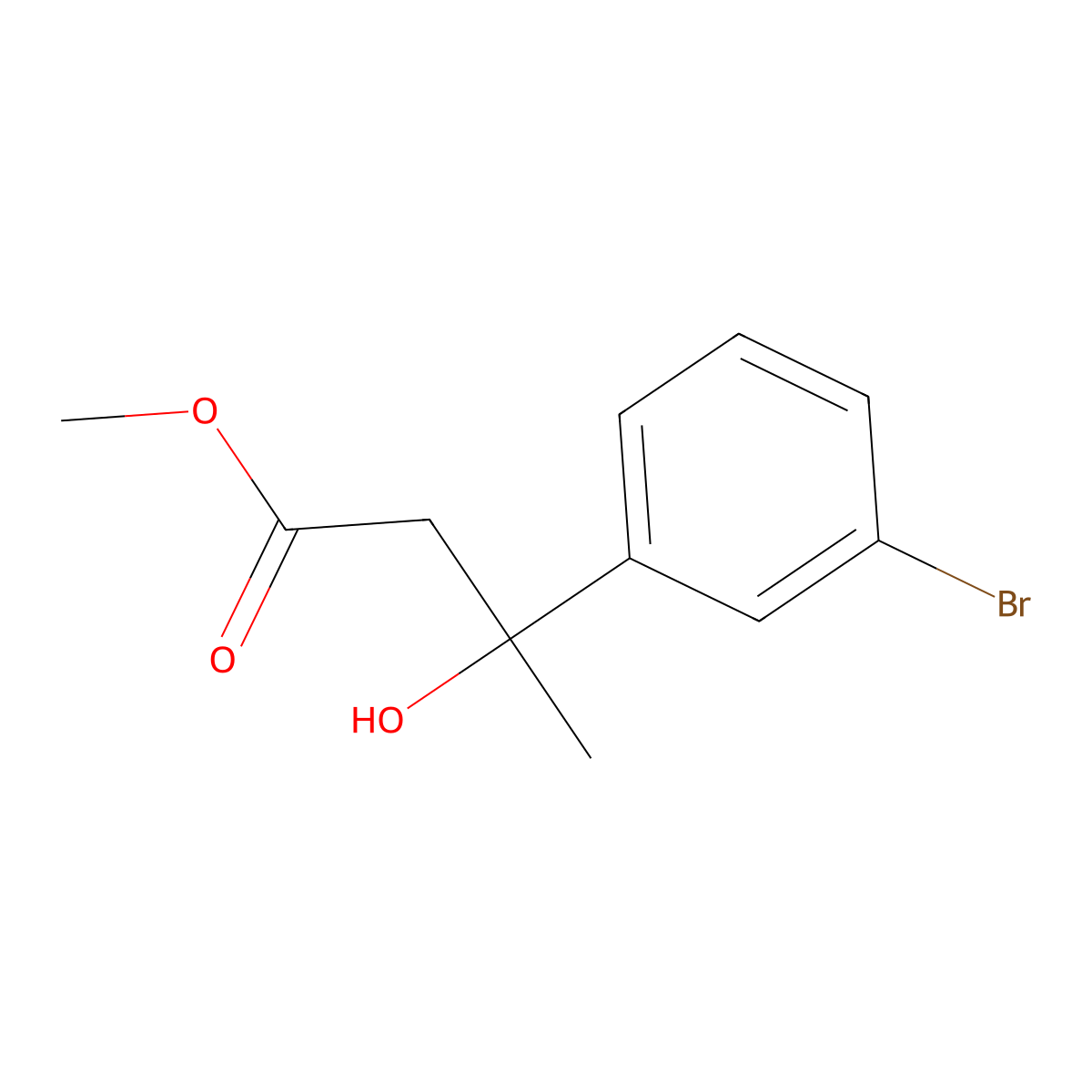 Methyl 3-(3-bromophenyl)-3-hydroxybutanoate molecular structure, CAS 2918953-29-2