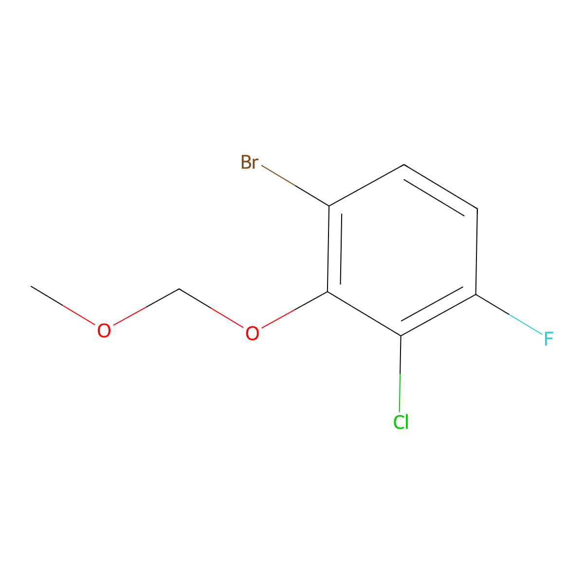 1-Bromo-3-chloro-4-fluoro-2-(methoxymethoxy)benZene molecular structure, CAS 2918953-53-2