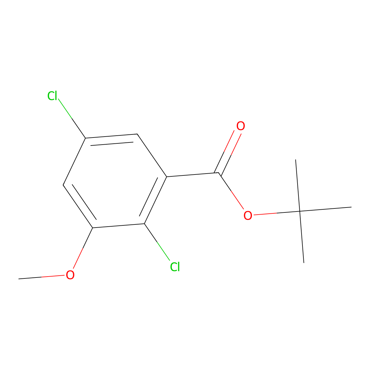 Tert-butyl 2,5-dichloro-3-methoxybenzoate molecular structure, CAS 2918953-95-2