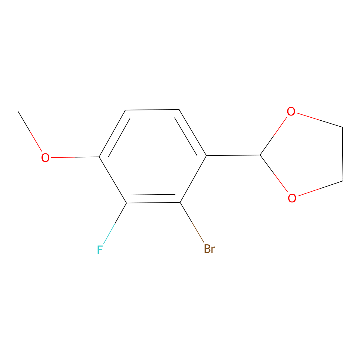2-(2-Bromo-3-fluoro-4-methoxyphenyl)-1,3-dioxolane molecular structure, CAS 2918954-10-4