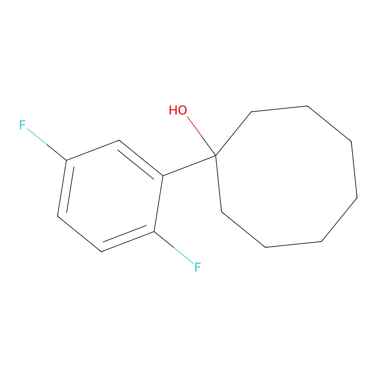 1-(2,5-Difluorophenyl)cyclooctanol molecular structure, CAS 2918954-19-3