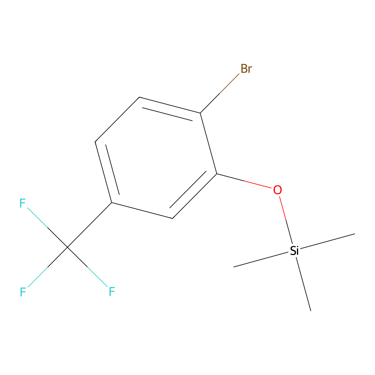 [2-Bromo-5-(trifluoromethyl)phenoxy]trimethylsilane molecular structure, CAS 2918954-20-6