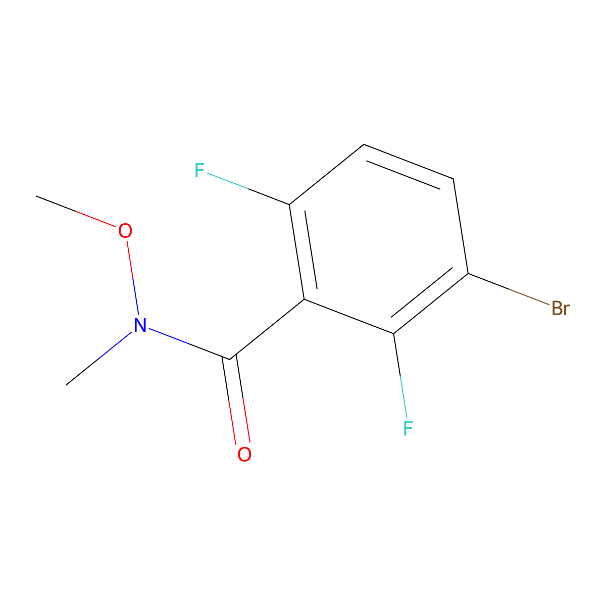 3-bromo-2,6-difluoro-N-methoxy-N-methylbenzamide molecular structure, CAS 2918954-28-4