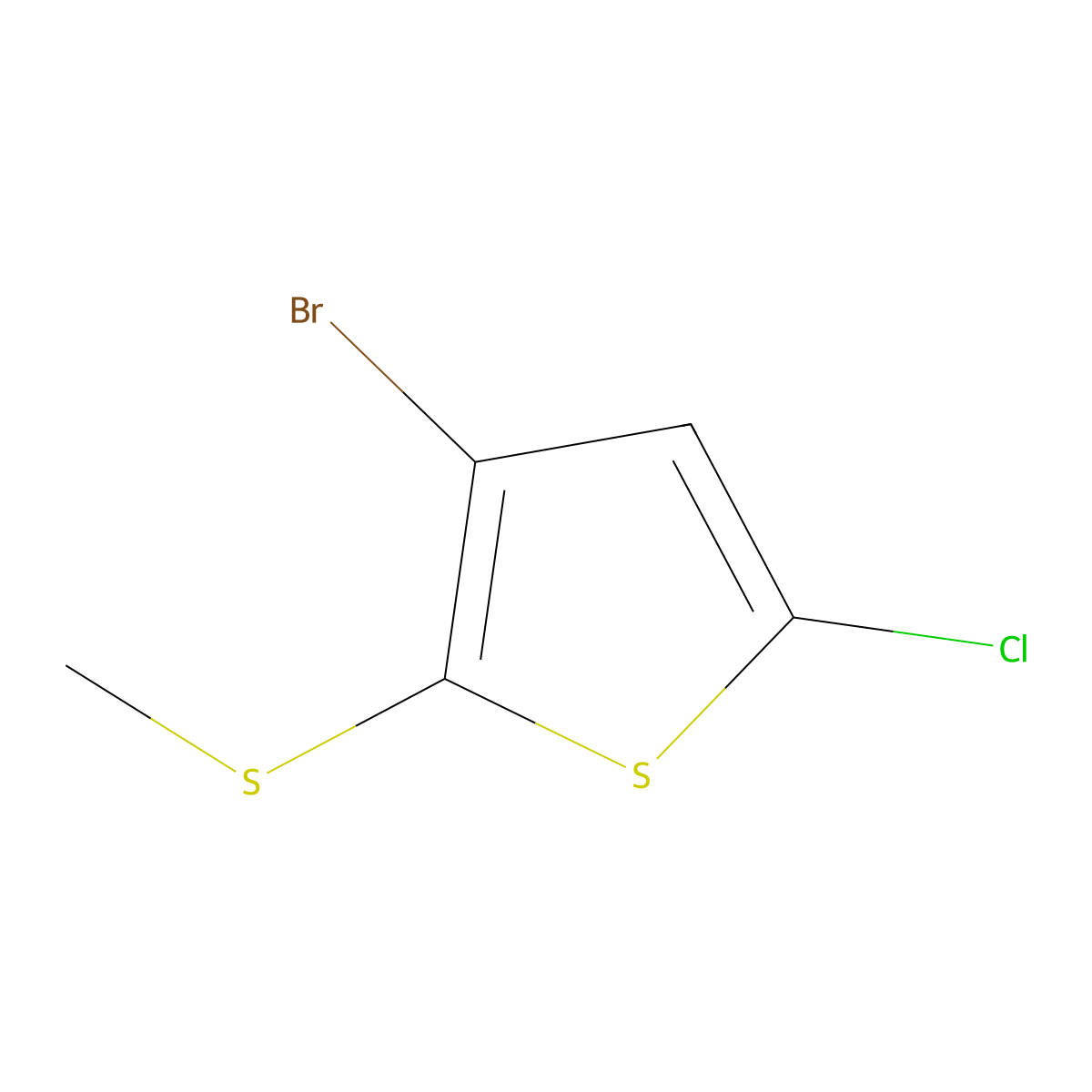 3-Bromo-5-chloro-2-(methylthio)thiophene molecular structure, CAS 2918954-37-5