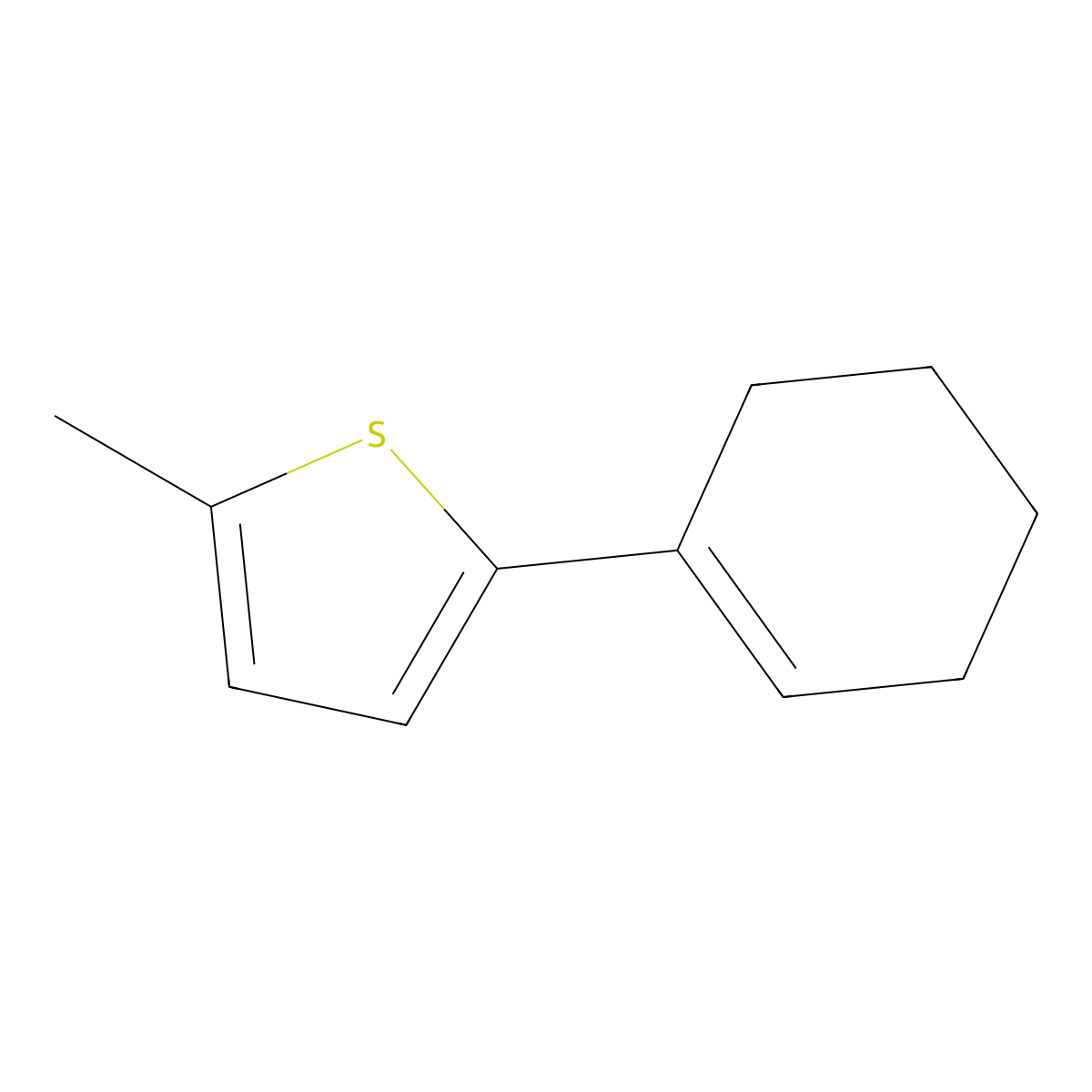 2-(Cyclohex-1-en-1-yl)-5-methylthiophene molecular structure, CAS 2918954-93-3