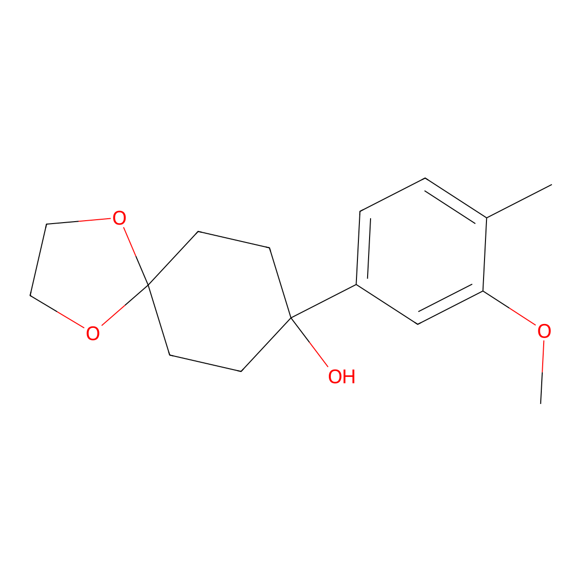 8-(3-Methoxy-4-methylphenyl)-1,4-dioxaspiro[4.5]decan-8-ol molecular structure, CAS 2918955-04-9