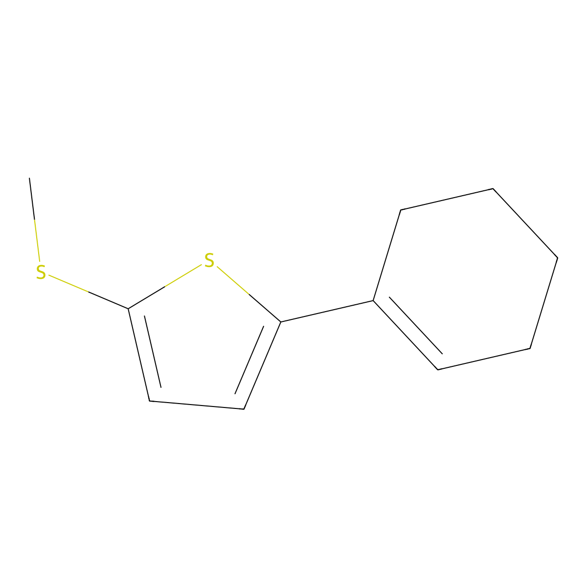 2-(Cyclohex-1-en-1-yl)-5-(methylthio)thiophene molecular structure, CAS 2918955-25-4