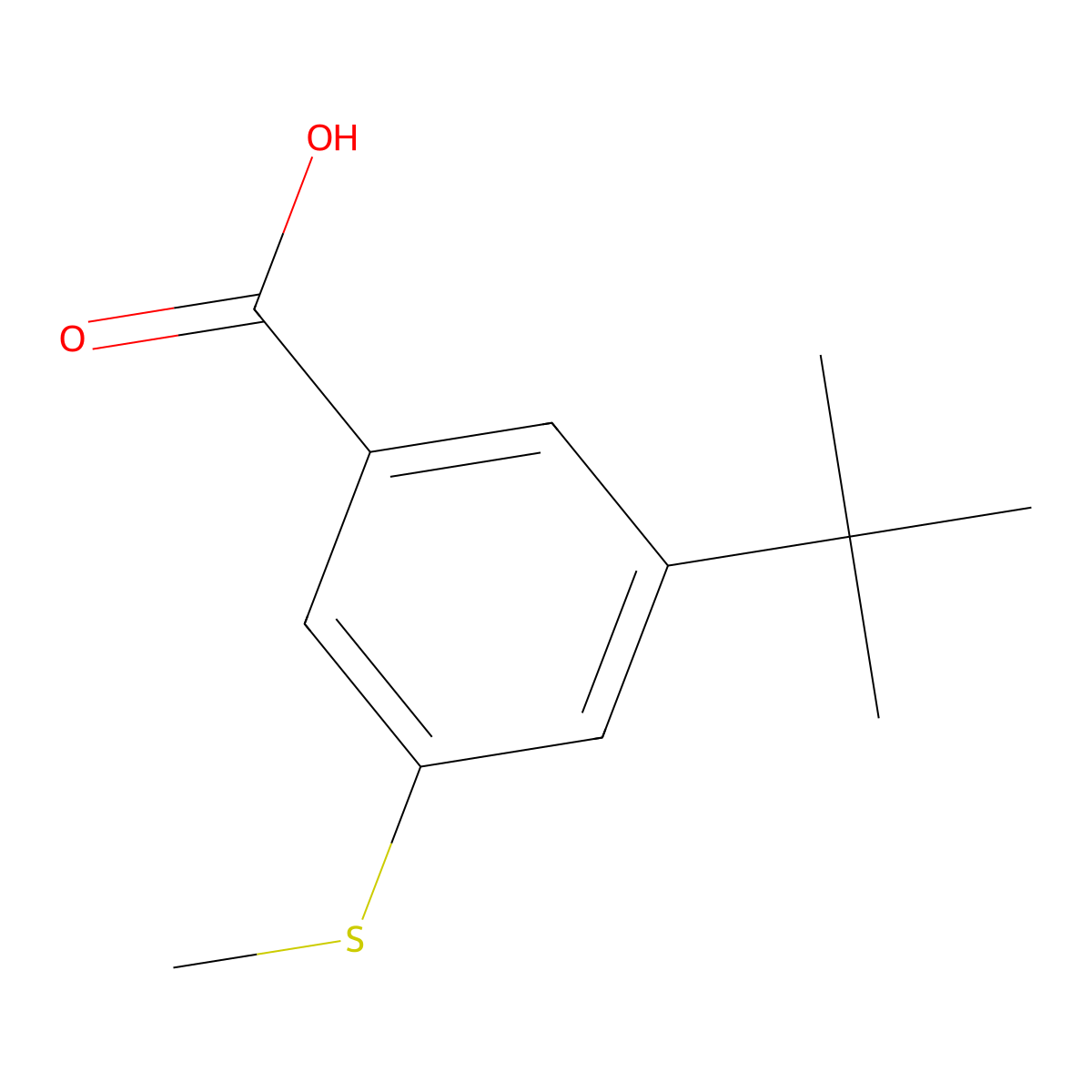 3-(Tert-butyl)-5-(methylthio)benzoic acid molecular structure, CAS 2918955-26-5