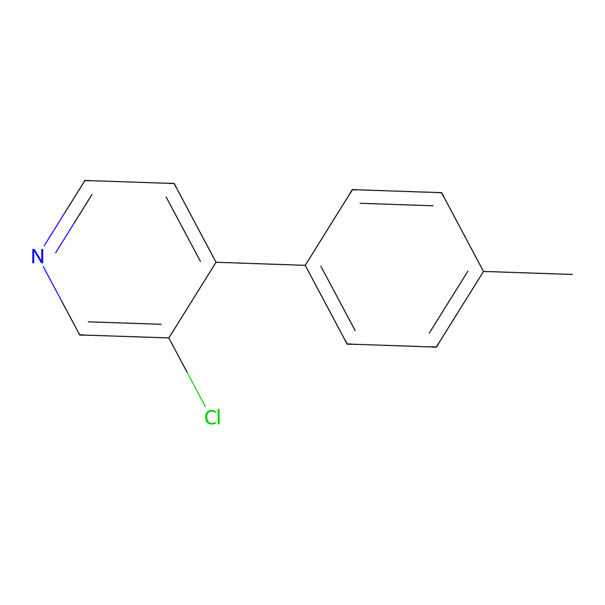 3-Chloro-4-(p-tolyl)pyridine molecular structure, CAS 2918955-52-7