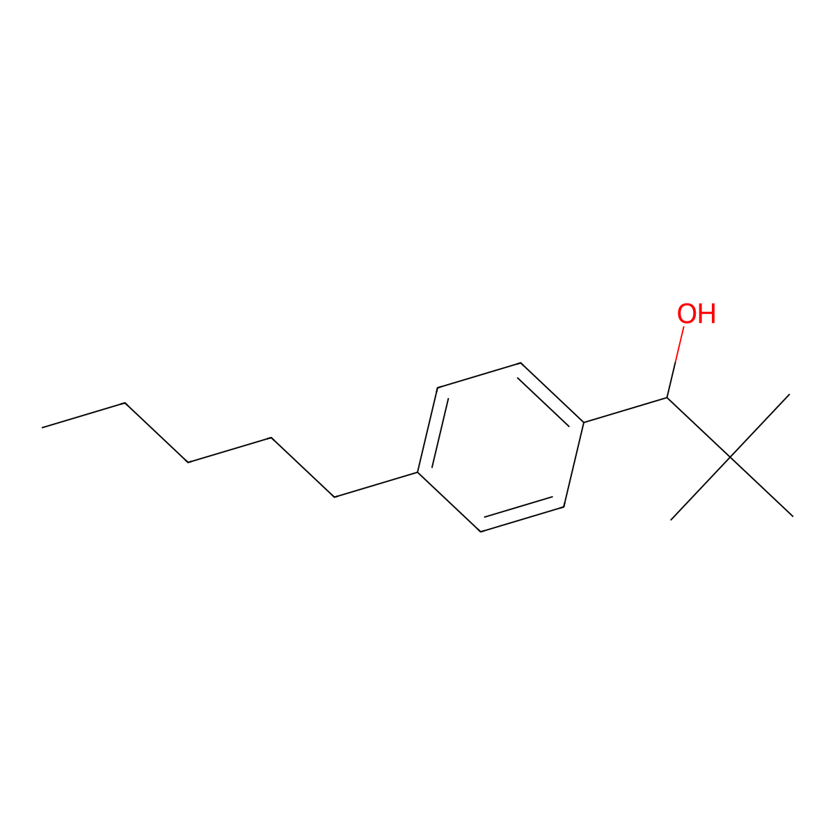 2,2-Dimethyl-1-(4-pentylphenyl)propan-1-ol molecular structure, CAS 2918955-72-1