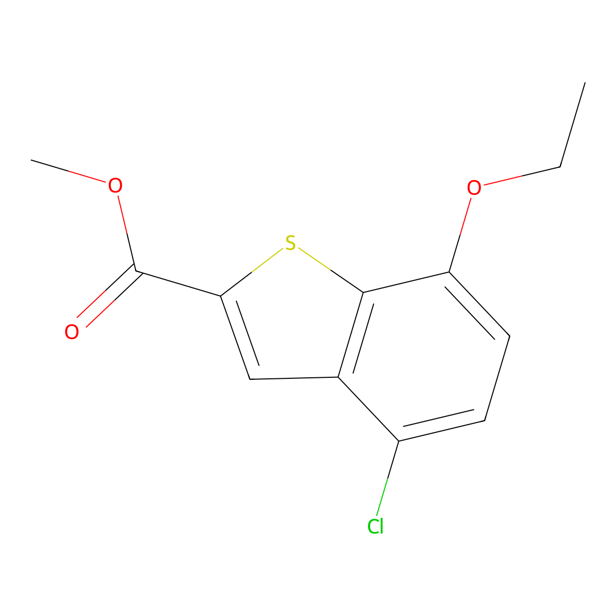 Methyl 4-chloro-7-ethoxybenzo[b]thiophene-2-carboxylate molecular structure, CAS 2918955-93-6