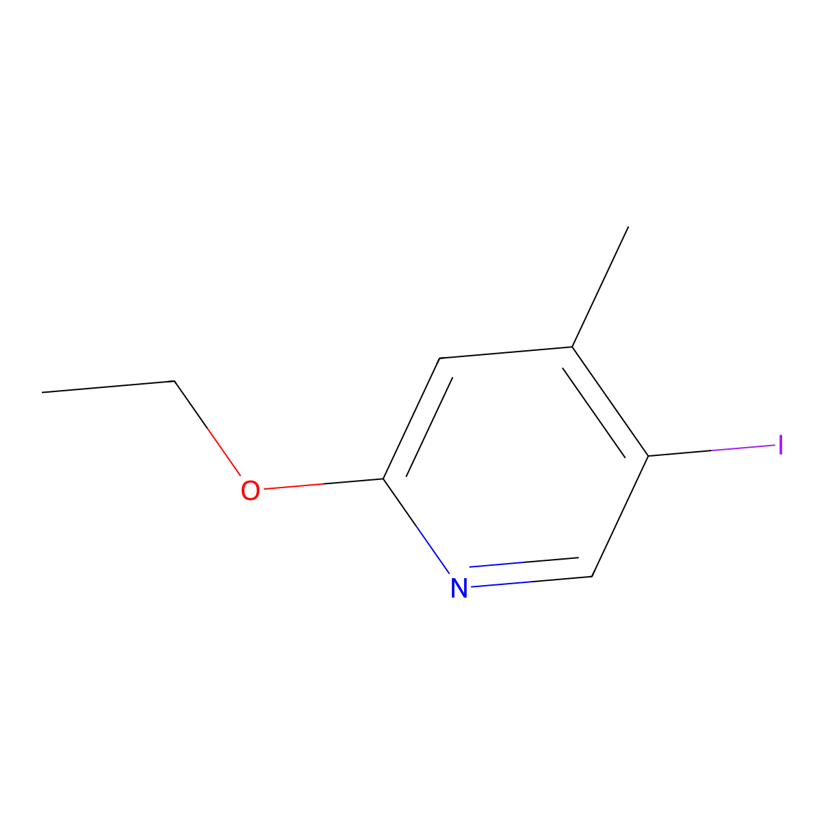 2-Ethoxy-5-iodo-4-methylpyridine molecular structure, CAS 2918956-20-2